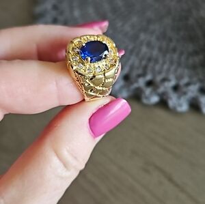 MEN'S BLUE SAPHIRE CZ RING